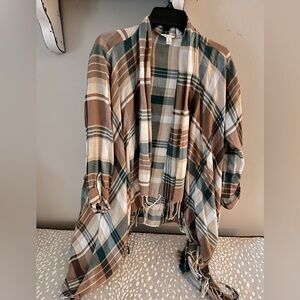 Cato Multicolor Plaid Cardigan fall colors flannel